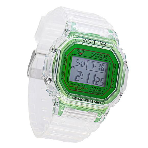 Activa Retro X Invicta Men's Digital Watch 44.5mm Transparent Green - Picture 1 of 5